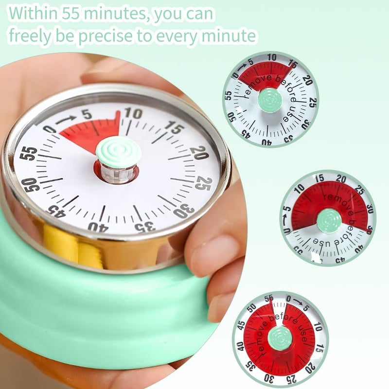 VOVCIG Stainless Steel Sauna Timer, Mechanical Clock Timer Sauna Accessory for Sauna Rooms and Spas, Up to 55 Minutes, Mechanical Self Drive No Batteries Required (Green) - Image 3